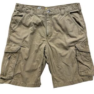 Carhartt Force Tappen Cargo Shorts Men's 36 Tan 11" Inseam Relaxed Fit Workwear